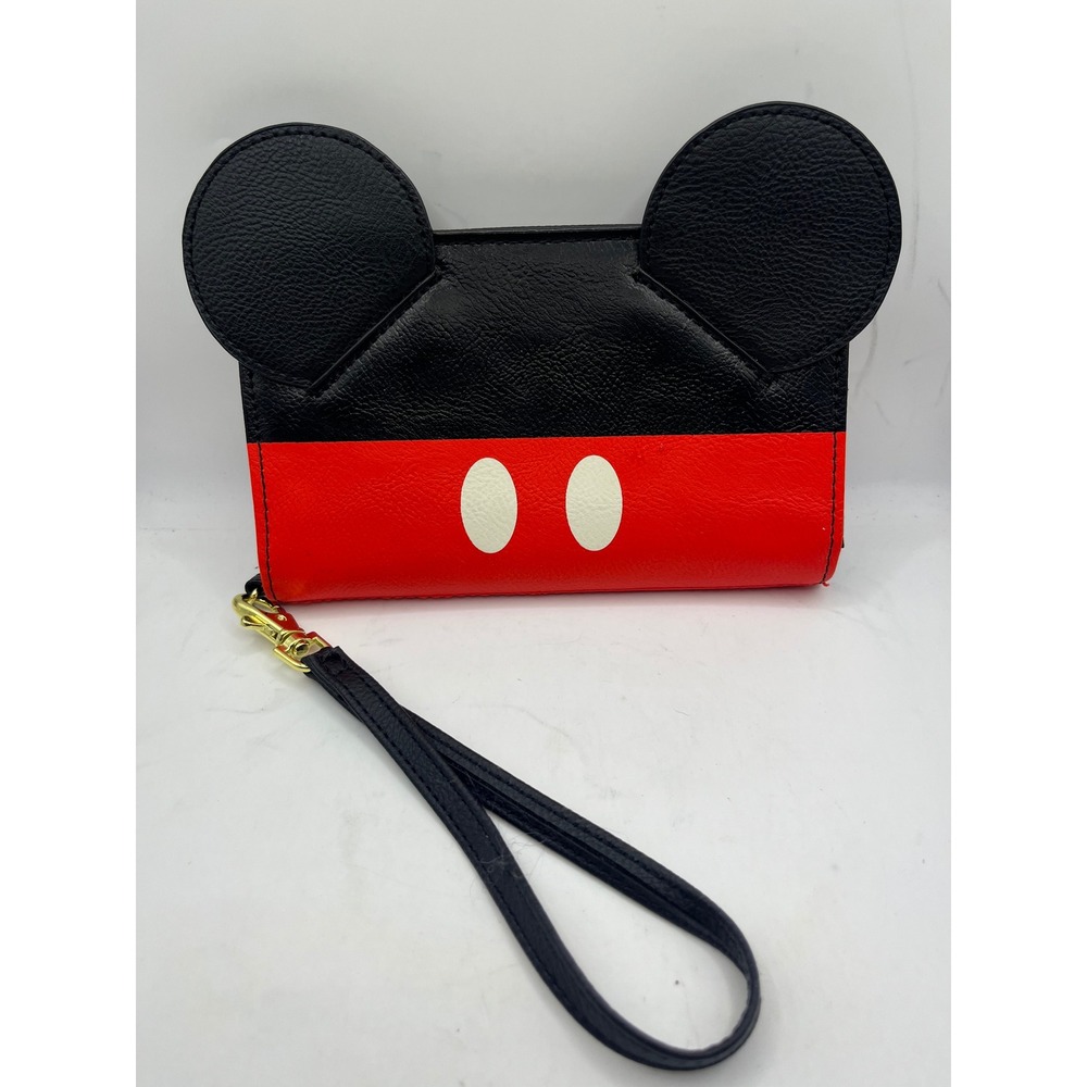 Disney Loungefly Mickey Mouse Wallet Wristlet Red Black Card Holder